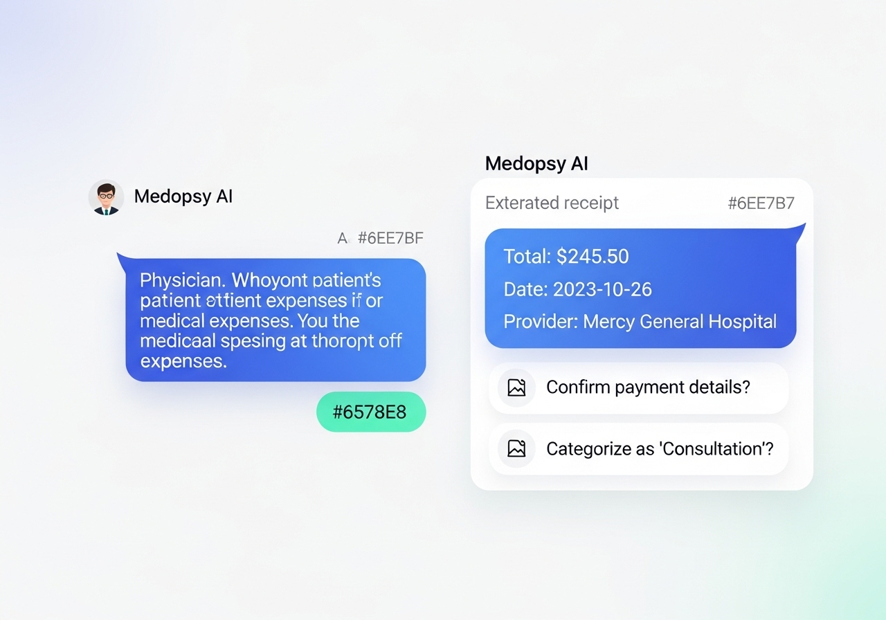 Chat between a physician and Medopsy AI confirming receipt details